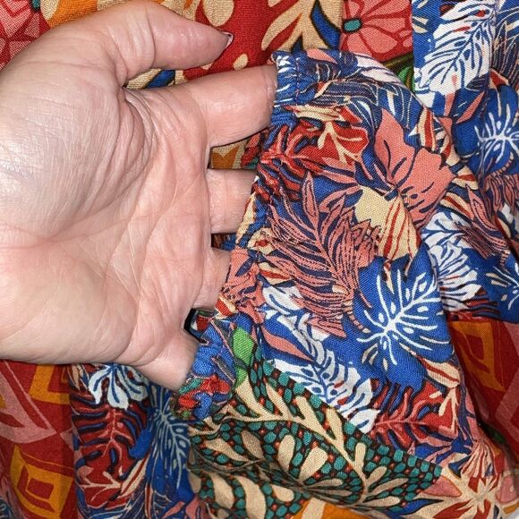 Coline Boho Patchwork Drop Crotch Harem Pants Free Size Colorful Festival 90s Y2 - Picture 6 of 9